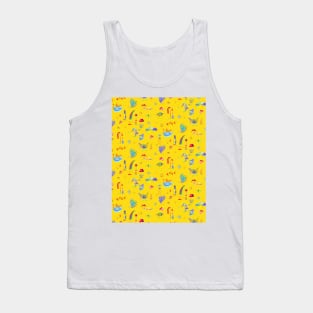 Palyful figurative circus yellow Tank Top